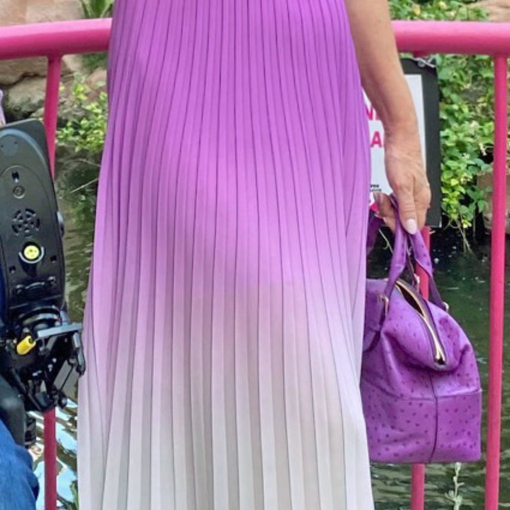 MAJE SKIRT NEW w. TAGS Striped Purple Midi Length Skirt size M (designer size 2)